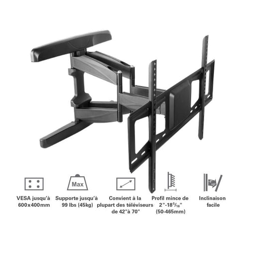 Syncmount SM-4270DMF | Articulating wall mount for TV 42" to 70" - Up to 99 lbs-SONXPLUS Chambly