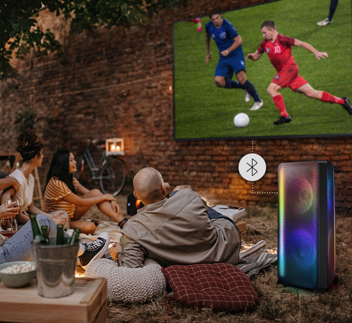 Samsung MXST50B | Haut-parleur portable puissant - Tour de son - Bluetooth - 240W - Fonction Karaoké - Lumières à DEL - Connexion Bluetooth multiple - Noir-SONXPLUS Chambly