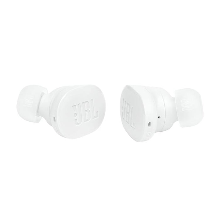 JBL Tune Buds | Écouteurs intra-auriculaires - 100% Sans fil - Bluetooth - Réduction de bruit - 4 microphones - Blanc-SONXPLUS Chambly