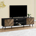 Monarch Specialties I 2781 | 72'' TV stand - Black base - With 2 faux wood doors-SONXPLUS Chambly