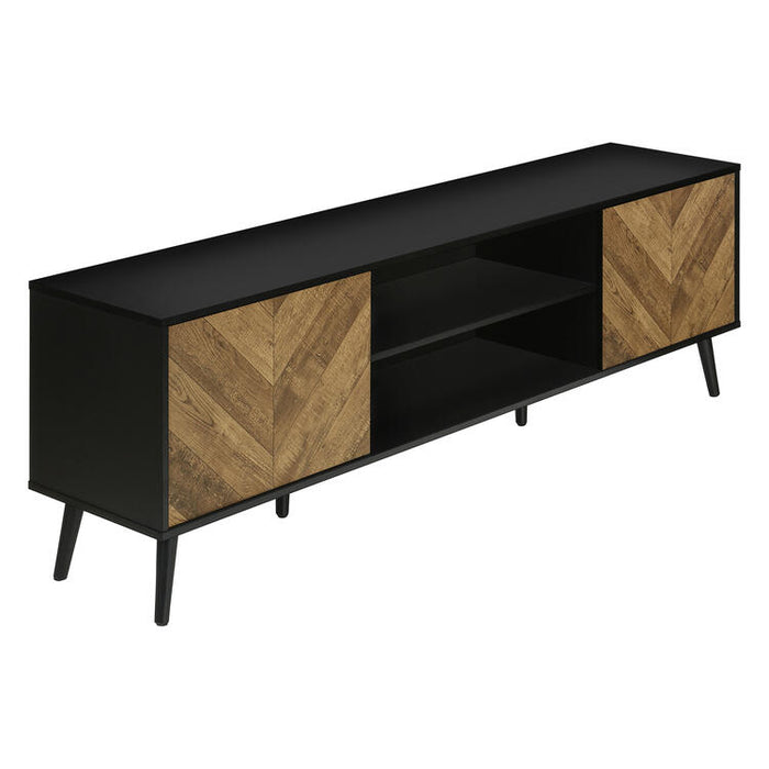 Monarch Specialties I 2781 | 72'' TV stand - Black base - With 2 faux wood doors-SONXPLUS Chambly