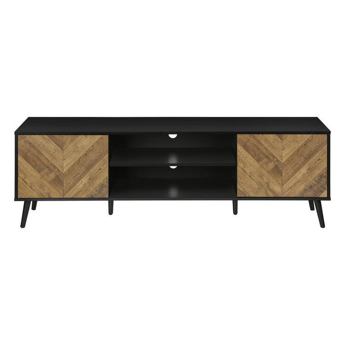 Monarch Specialties I 2781 | 72'' TV stand - Black base - With 2 faux wood doors-SONXPLUS Chambly