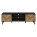 Monarch Specialties I 2781 | 72'' TV stand - Black base - With 2 faux wood doors-SONXPLUS Chambly