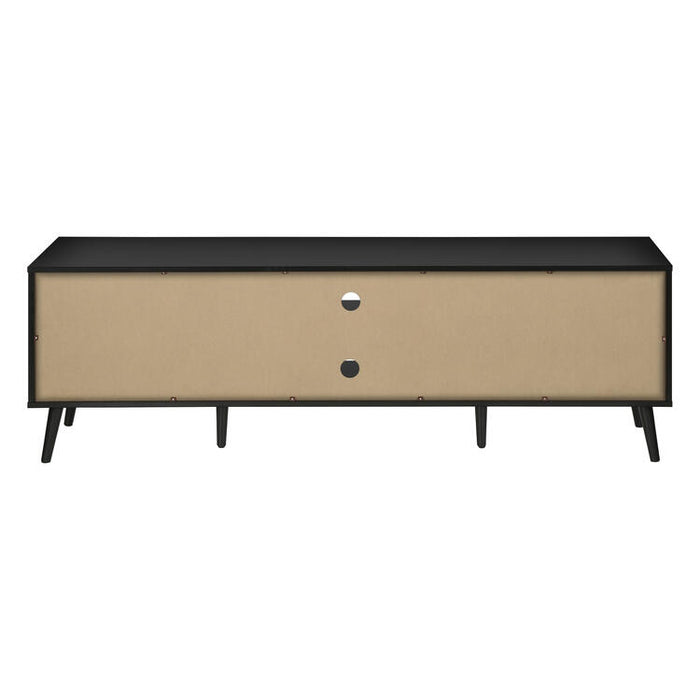 Monarch Specialties I 2781 | 72'' TV stand - Black base - With 2 faux wood doors-SONXPLUS Chambly