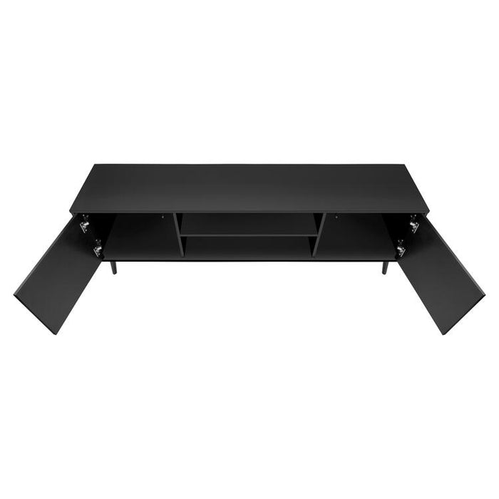 Monarch Specialties I 2781 | 72'' TV stand - Black base - With 2 faux wood doors-SONXPLUS Chambly