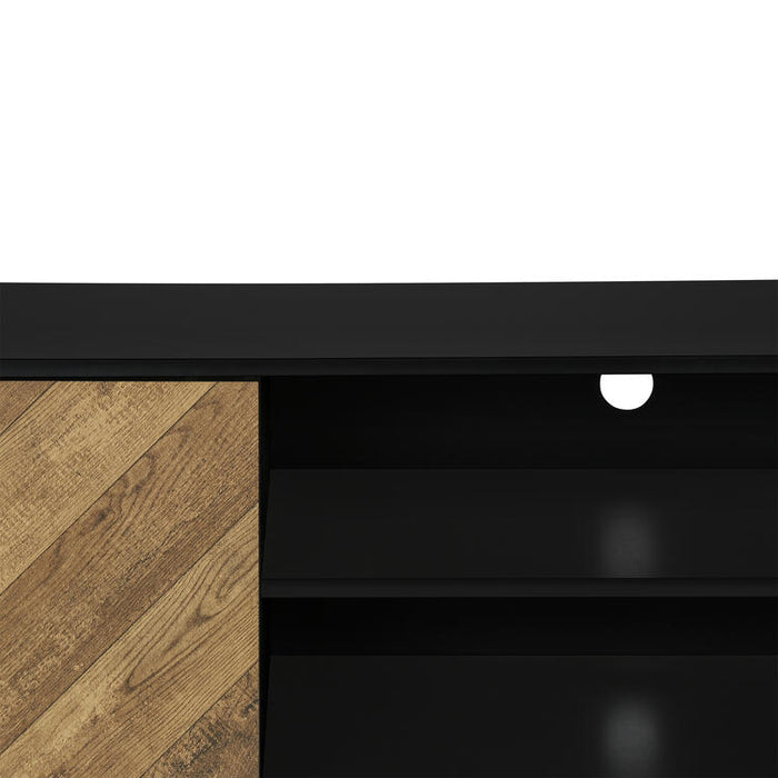 Monarch Specialties I 2781 | 72'' TV stand - Black base - With 2 faux wood doors-SONXPLUS Chambly