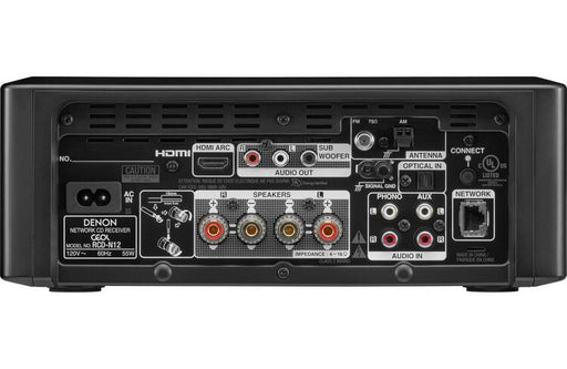 DENON RCD-N12 | Radio FM et lecteur CD intégré - HDMI ARC - HEOS intégré - Bluetooth - Noir-SONXPLUS Chambly