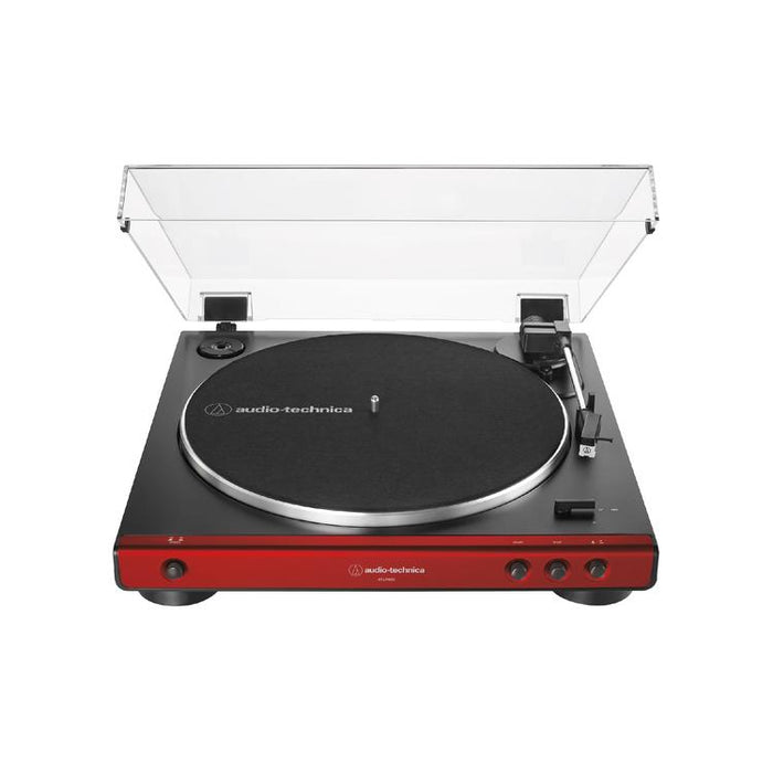 Audio-Technica AT-LP60X-RD | Table tournante Stéréo - Entraînement par courroie - Entièrement automatique - Rouge-SONXPLUS Chambly