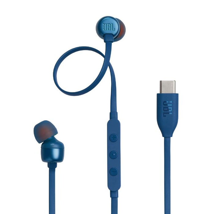 JBL Tune 310C | Écouteurs intra-auriculaires - Filaire - USB-C - Télécommande 3 boutons - Bleu-SONXPLUS Chambly