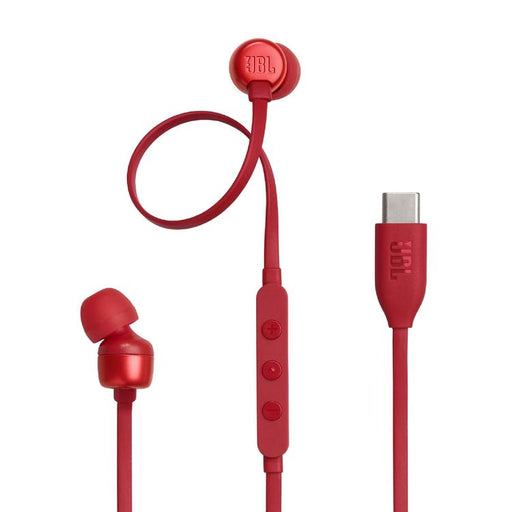 JBL Tune 310C | In-Ear Headphones - Wired - USB-C - 3 Button Remote Control - Red-SONXPLUS Chambly