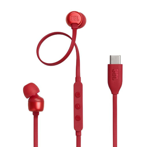 JBL Tune 310C | Écouteurs intra-auriculaires - Filaire - USB-C - Télécommande 3 boutons - Rouge-Sonxplus Chambly