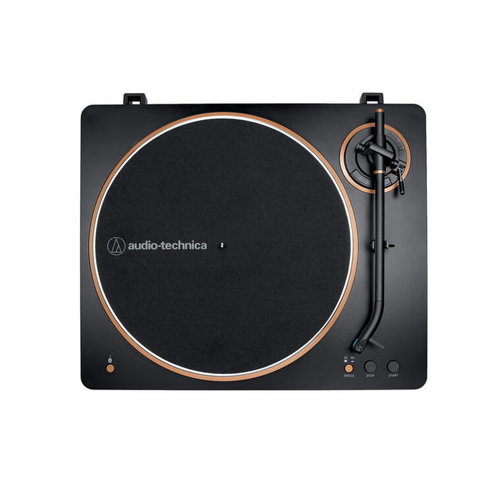 Audio-Technica AT-LP70XBTBZ | Table tournante Stéréo - Sans fil - Bluetooth - Entraînement par courroie - Entièrement automatique - Noir/Bronze-SONXPLUS Chambly