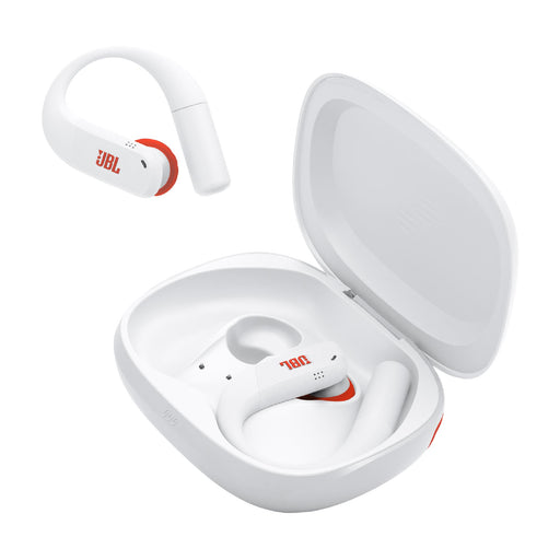 JBL Endurance Peak 4 | Écouteurs intra-auriculaire - TwistLock  - Blanc/Orange | 02 | Sonxplus Chambly