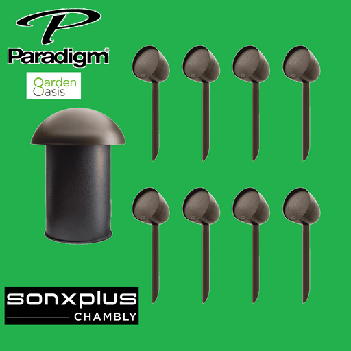 Paradigm Garden Oasis Essentials System | Ensemble d'Haut-parleurs Extérieur - 8 Haut-parleurs - 1 Caisson de grave - Bronze-SONXPLUS Chambly