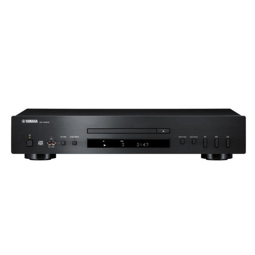 Yamaha CD-S303 | CD Player - High Quality - USB Input - Pure Direct - Intelligent Digital Servo - Black - Front View | Sonxplus 