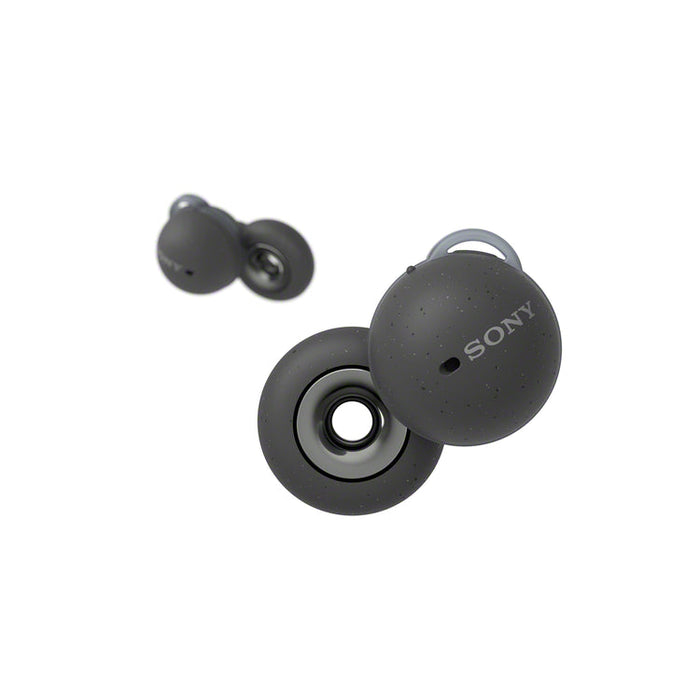 Sony WFL900 | In-ear headphones - LinkBuds - 100% Wireless - Bluetooth - Microphone - Adaptive control - Up to 17.5 hours battery life - Grey - Front view | Sonxplus 